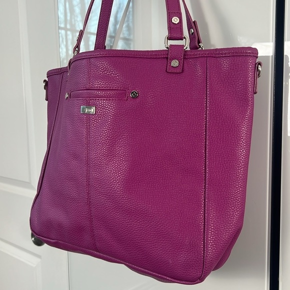 Thirty-One 31 Jewell Townsfair Purple Reversible ShoulderTote Bag Purse - Picture 5 of 17